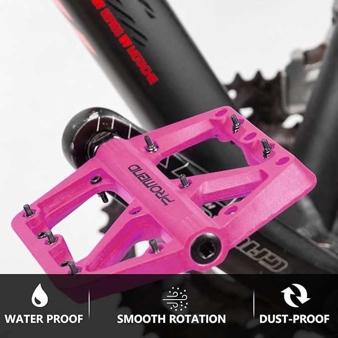 Mountain Bike Pedals - Durable Nylon DU Bearing Platform Pedals for MTB and BMX