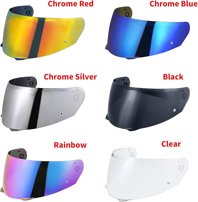 VCOROS HJ-33 Motorcycle Helmet Visor I90 Motorcycle Visor Shield Compatible with i90 i91 Modular Helmets UV Protected Helmet Accessories (Chrome Blue)
