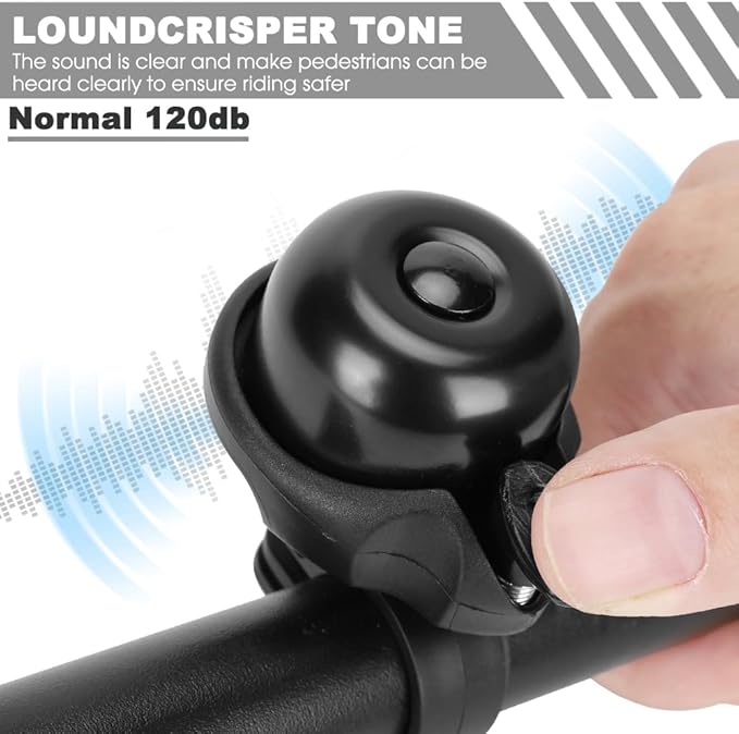 Bike Bell - Bicycle Bell for Kids Adults | 120db Classic Loud Bike Ring - MTB Mountainbike Bell with Crisp Clear Sound for MTB,BMX,City Bike,Scooter