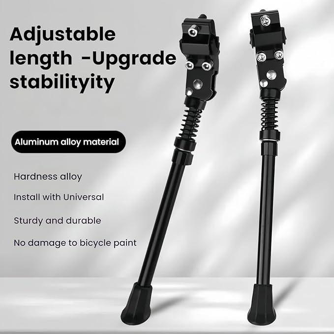 Adjustable Bicycle Kickstand for Mountain Bikes Aluminum Alloy Kickstand with 30-36cm Length Adjustment, Universal Fit