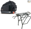 Ibera Bike PakRak Clip-On Commuter Bag & Touring Carrier Plus+ Rack (Disk Brake Mounts) Combo Set