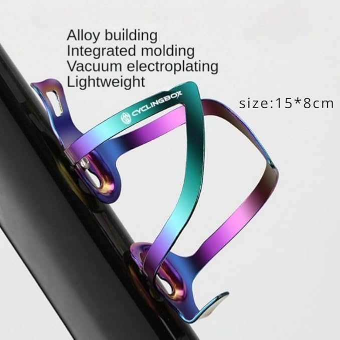 Alloy Aluminum Lightweight Bike Water Bottle Cage Water Bottle Holder for Road Bikes Easy to Install (Dazzling Color)