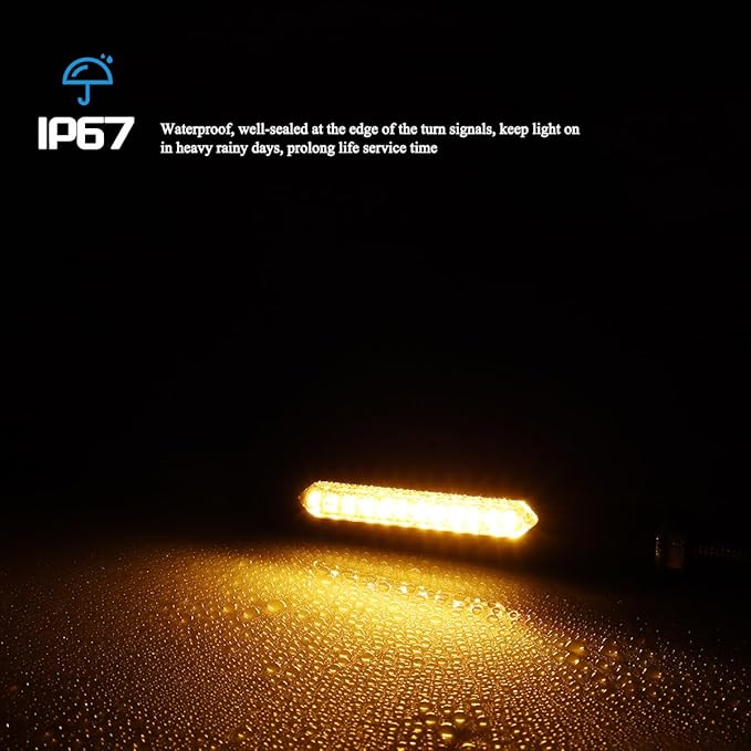 4Pcs Smoked Sequential LED Turn Signal Lights Motorcycle Universal Flowing Amber Blinkers Compatible with Harley Touring ADV Enduro Suzuki DRZ 400S Yamaha MT