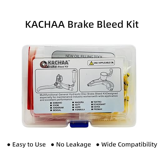 Brake Bleed Kit for Shimano, TEKTRO, Magura, TRP, Hayes, Formula, Giant.Mountain Bike Brake Bleed Kit Includes Transparent Funnel, 120ML Mineral Oil Brake Fluid.