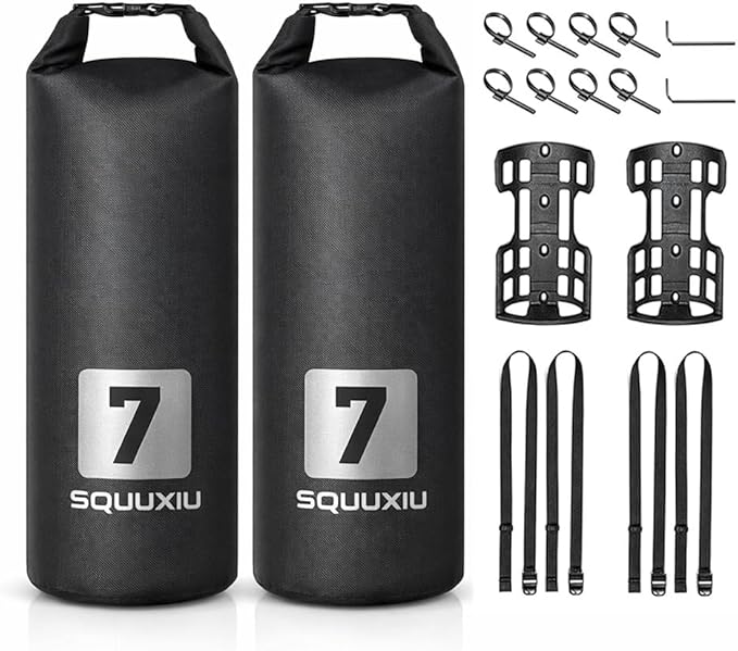 2Packs Bike Fork Bags Waterproof Roll Top Design 5L/7L Bicycle Dry Bag Fork Sacks Cycling Pack Bike Pannier for Moutain Bikes Road Bikes Electric Scooters