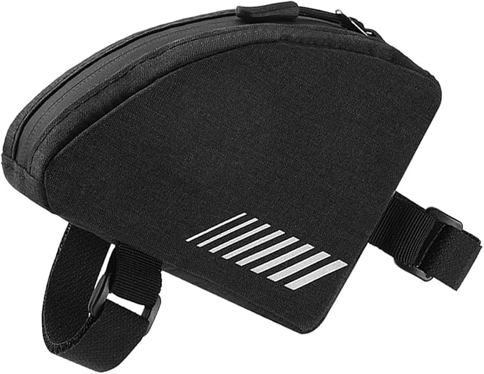 Bike Frame Bag, 0.3L Compact Triangle Reflective Rainproof Mountain Bike Bag, Top Tube Storage Pouch with WaterResilience Fabric for Road Mountain Commuter Cycling Accessories