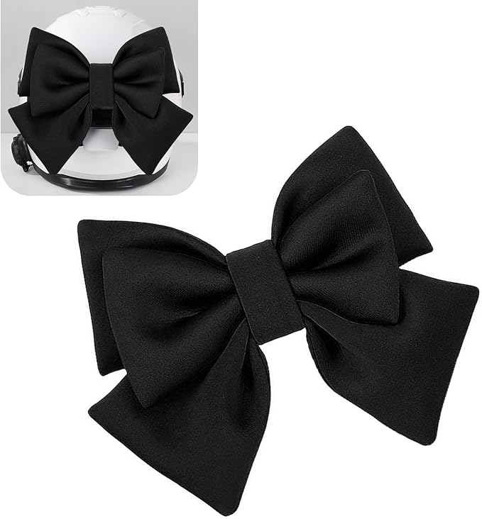 Motorcycle Helmet Bow, Cute Bow Helmet Decoration for Women, Removable Motorcycle Helmet Accessories (Black)