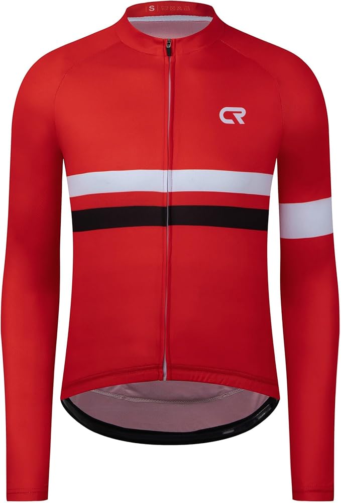 Coconut Ropamo CR Long Sleeve Cycling Jersey Mens, 3+1 Zipper Pockets Bicycle Tops Quick Dry Breathable Biking Shirt