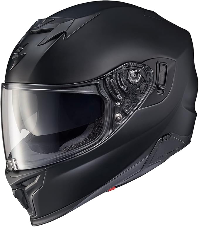 ScorpionEXO T520 Full Face Touring Motorcycle Helmet with Bluetooth Ready Speaker Pockets DOT ECE Approved Solid (Matte Black - Large)