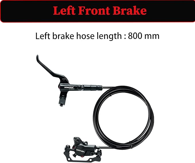 RUJOI Bike Disc Brake Kit, Hydraulic Disc Brake Set with Aluminum Oil Pressure Caliper and Alloy Bicycle Brake Lever, 160mm Rotor, Bicycle Accessories for MTB/Ebike/Folding Bike/Scooter/Fat Bike