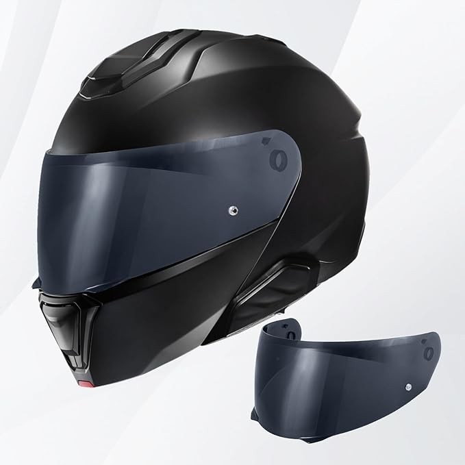 VCOROS I90 Helmet Shield Replacement, I90 Helmet Visor Shield Compatible with HJ-33 Helmet Accessories (Black)