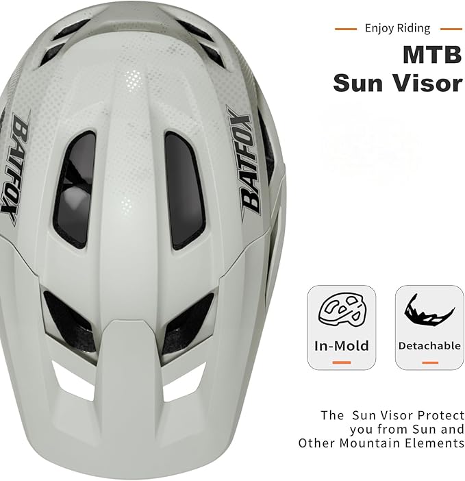 BATFOX NTA 8776 E-Bike & Mountain Bike Helmet for Adults Youth, E-MTB Cycling Helmet for Men Women (52-60CM)