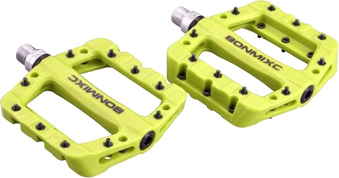 Mountain Bike Pedals Nylon Lightweight MTB Pedals Non-Slip Bicycle Pedals Large Platform Sealed Bearing 9/16” Thread