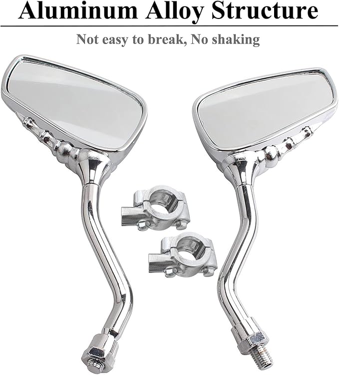 Pairs of Distinctive Skull Skeleton Hand Bicycle Mirror, Rearview Side Mirror Handlebar Mirror Mount Holder Clamp Adaptor 10mm for Scooter Moped Bike Standard Bike Motorcycle