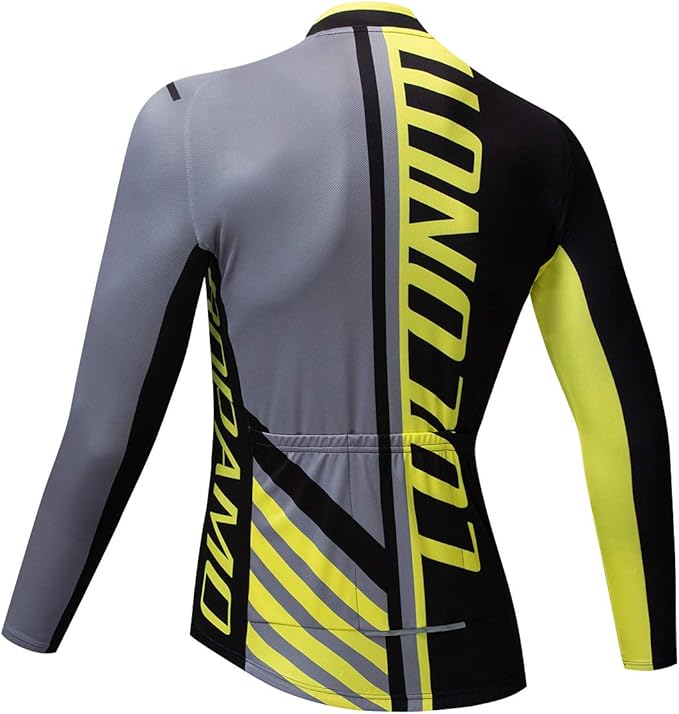 Coconut Ropamo CR Long Sleeve Cycling Jersey Mens, 3+1 Zipper Pockets Bicycle Tops Quick Dry Breathable Biking Shirt