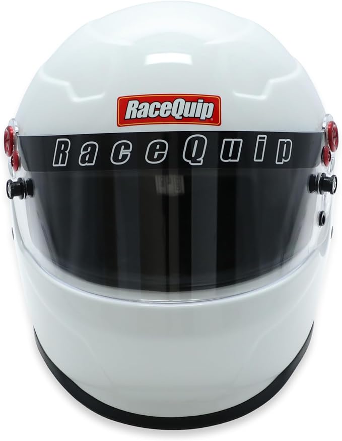 Racequip Helmet, Pro25, Full Face, Snell SA2025, Head and Neck Support Ready, White, Large, Each
