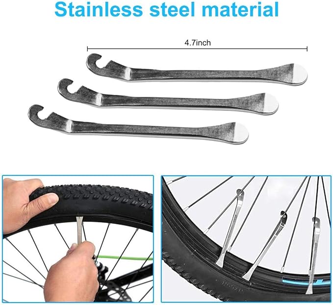 Bike Repair Kit Contains 16-in-1 Tool, 120Psi Mini Bicycle Pump, Tire Patch, Used for Mountain/Road Bike.(Blue)