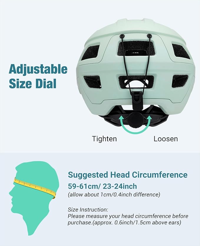 Favoto Adult Mountain Bike Helmet for Men & Women, Magnetic Buckle MTB Helmet with Removable Visor, Lightweight for Commuting & Off-Road Cycling