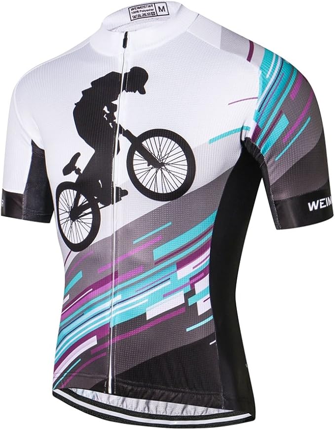 Weimostar Men's Cycling Jersey Men Mountain Bike Jerseys Short Sleeve Tops S-5XL