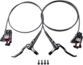 Cyclon MTB Hydraulic Disc Brakes Set, Black/Red Aluminum Alloy Hydraulic Brakes for Mountain Bike Left Front 1000mm Right Rear 1700mm Hydraulic Bicycle Brakes with is/PM Adapter Fit 160mm Rotor