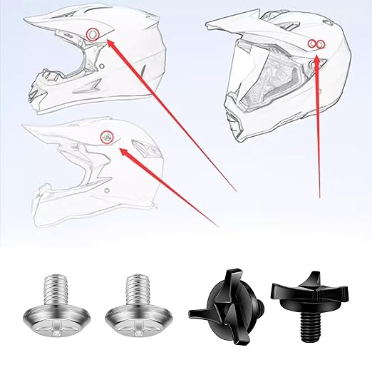 8pcs Motorcycle Helmet Visor Screws,Motorcycle Helmet Screws,Helmet Accessories for Motorcycle Helmets (Black, Silver)