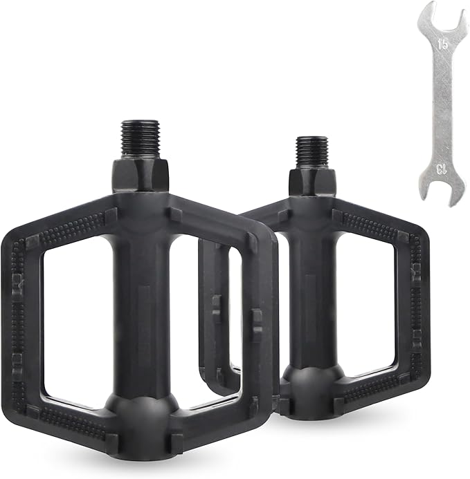 ZUKKA Bike Pedals 1/2-Inch Bike Pedals Non-Slip Kids Bike Peals with Reflective Strips on Sides Multiple Color for Mountain Bike Kid Bike Freestyle BMX Bike