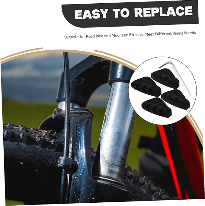 Bike Disc Brake Pads and Road Bike Brake Pads Set with Installation Tool 5pcs Kit Including for Mountain and Road Bicycles Black No Noise No Skid Compatible with Bicycle Wheels