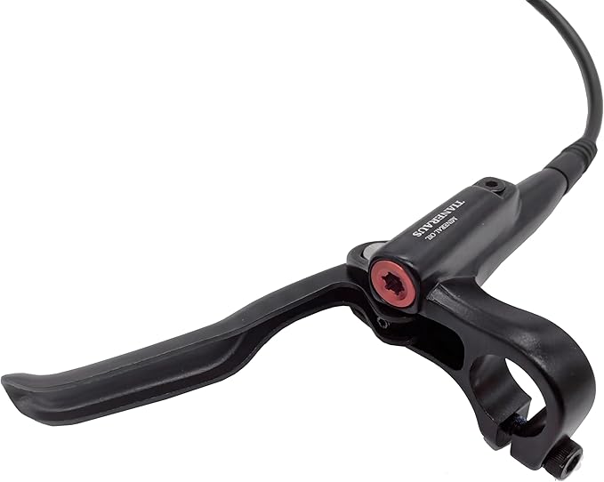 Mountain Bike Hydraulic Brake and Lever - Left Front 850mm Adapter Aluminum Alloy Hydraulic Bike Brakes, is/PM Adapter, Resin Pads, Black (is/PM)