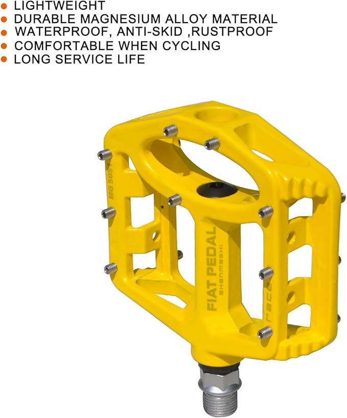 UPANBIKE Magnesium Alloy Bike Pedals 9/16'' Spindle Bearing High-Strength Non-Slip Large Flat Platform for Mountain Bike Road Bicycle