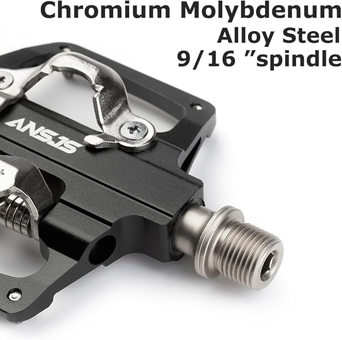 MTB Mountain Bike Pedals Dual Function/Sided Platform Compatible with SPD Clipless Pedal 3 Sealed Bearings Lightweight Aluminum 9/16″ Bicycle Pedals with Cleats for Road（M213）