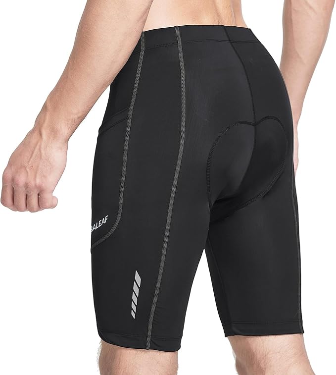 baleaf Men's Padded Bike Shorts Cycling Road Biking Riding Bicycle Cycle Wear Pockets UPF 50+ MTB Accessories Tights