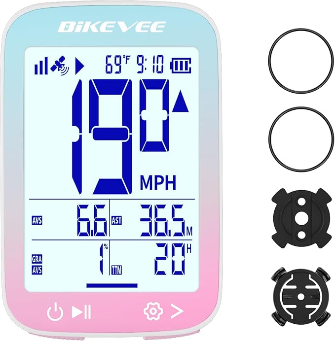 Bike Speedometer GPS Wireless Cycling Computer – Auto Start/Stop, Auto Backlight, Waterproof Bicycle Odometer MPH KM/H, 2.4" LCD Display
