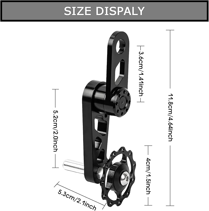 PSLER Bike Single Speed Chain Tensioner, Aluminum Alloy Bicycle Chain Guide with Derailleur Hanger, Foldable Bike Chain Stabilizer Replacement for MTB Road Cycling Accessories