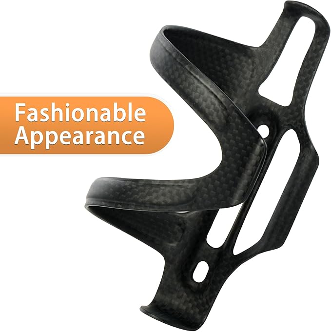 BRKURLEG Ultra-Light Carbon Fiber Water Bottle Cage with Screws Tool, Bike Water Bottle Cage Holder Brackets for Road Bike MTB Mountain Cycling Black Matte