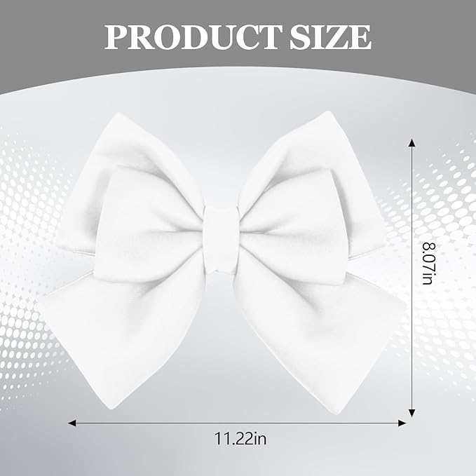 Bow Helmet Accessory, 8.07"x11.22" Stylish Motorcycle Helmet Bow Decoration for Women, Removable Cute Fashion Ribbon Bows Ornament for Motorcycle Scooter E-Bike Helmets (White)