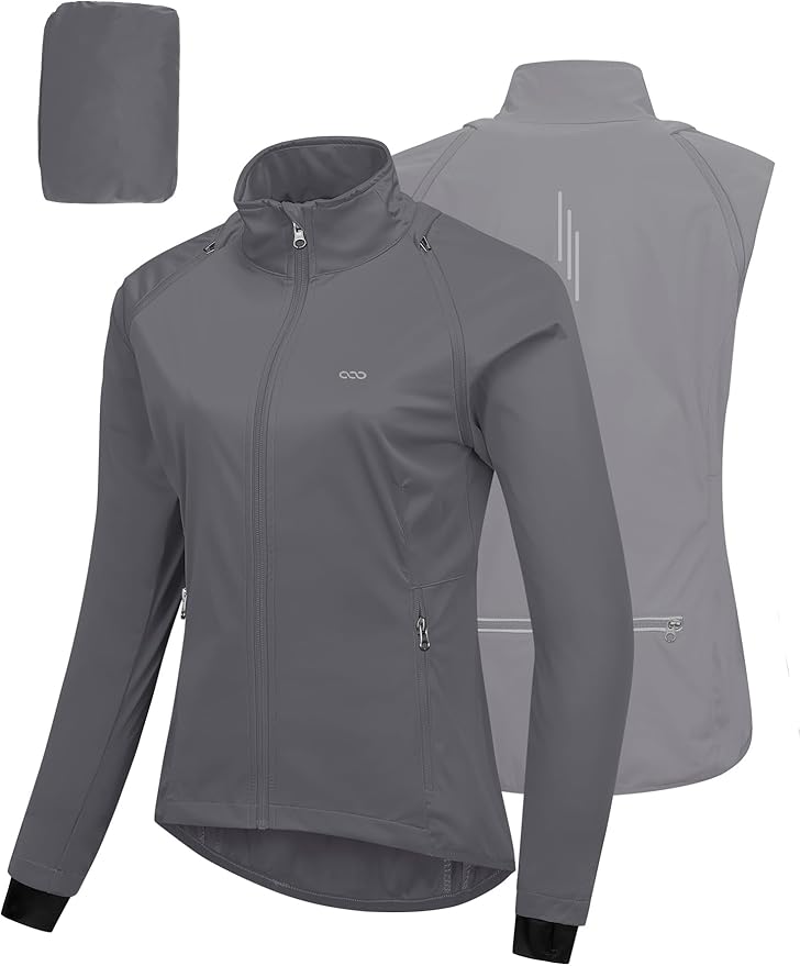 33,000ft Women's Zip Up Lightweight Athletic Workout Yoga Cycling Track Running Jacket Waterproof Windproof Reflective