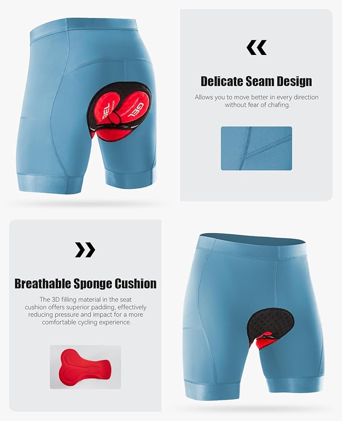 Niksa Men's Performance Cycling Shorts with 3D Pad, Road and Mountain Breathable Quick-Dry with 3 Pockets Bike Shorts