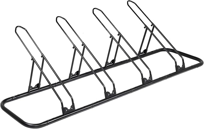 CyclingDeal Bike Rack Floor Parking Bike Stand for up to 6 Bicycles | Indoor, Home & Garage Storage Rack | Stable & Secure Bicycle Stand w/ Tire Grooves Up to 29", Holding Plates & Custom Spacing