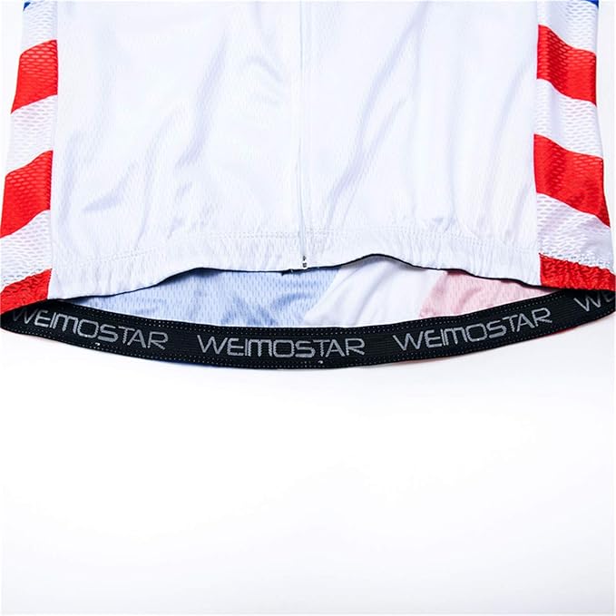 JPOJPO USA Cycling Jersey Men Short Sleeve Bike Shirts Biking Jersey Summer American Bicycle Tops with 3 Pockets Reflective
