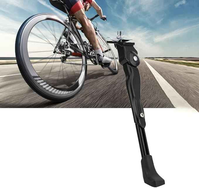Aluminum Alloy Bike Kickstand – 30-35cm (11.81-13.78in) Adjustable Center Mount Kick Stand for Mountain & Road Bikes, Universal Fit 16-26 Inch Wheels