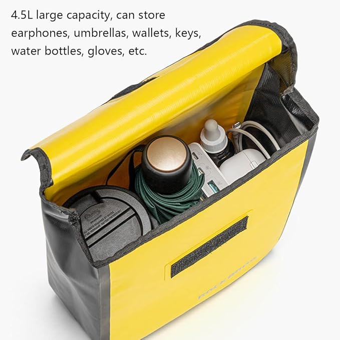 Bike Handlebar Bag, Waterproof Bike Handlebar Bag Cycling Front Storage Pouch Bicycle Frame Bag 4.5L for Road Bike Electric Bike Scooter