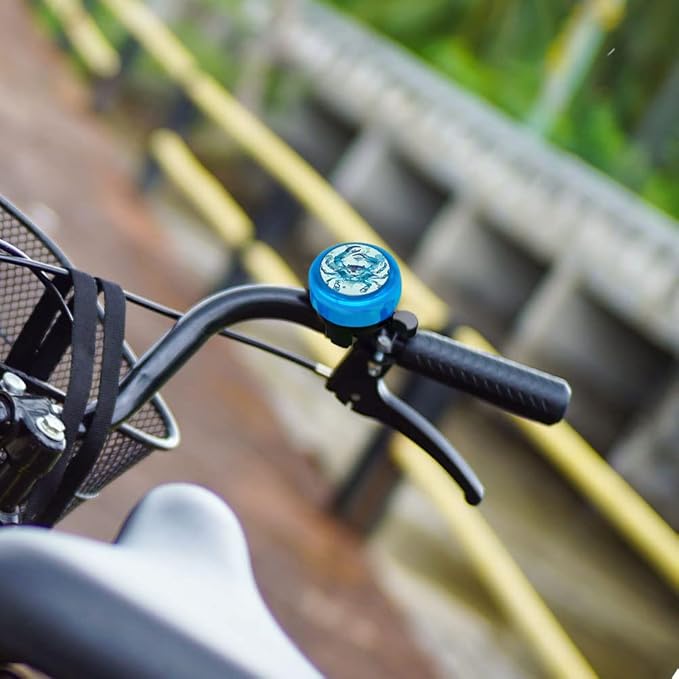 WIRESTER Blue Aluminum Round Bike Bell, Classic Ring Bicycle Bell, Bike Accessories Bell Ring for Adults Kids Girls Boys
