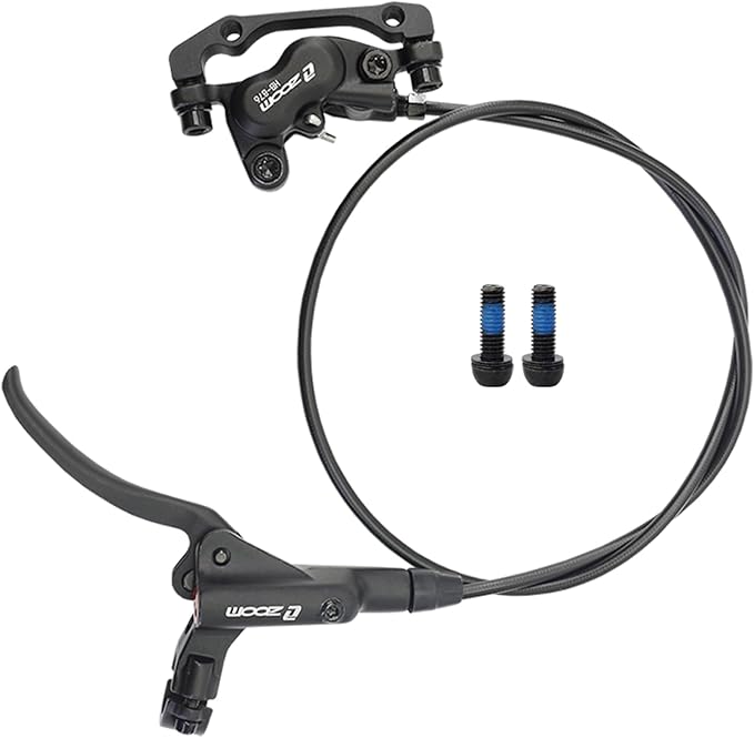 Zoom HB876 Hydraulic Disc Brakes Set, Black, Mountain Bike Left Front 800mm, Adapter Fit EBike Fat Bike Bicycle for Mountain Bike, Road Bike