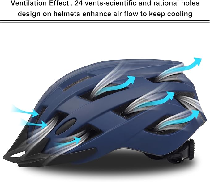 Adult Bike Helmets, Adjustable Mens Womens Bicycle Helmet, Lightweight Road Mountain Cycling Safety Sports Helmets with Detachable Visor