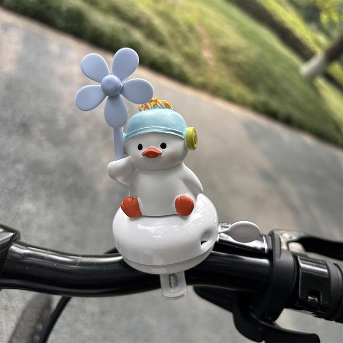 Duck Bike Bell with Wind Sponners -Classic Bike Bells and Beach Cruiser Mountain Bike Bells for Adults and Kids with Loud Ring Sound