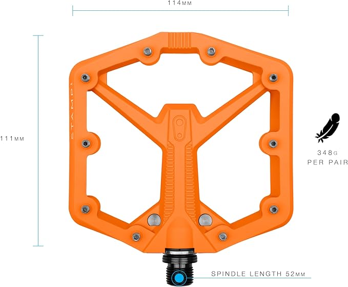 Crankbrothers Stamp Flat MTB Pedals - Size-Specific, Lightweight, Versatile, Durable Bike Pedals