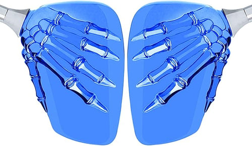 1 Pair Bicycle Mirror,Big View Bike Rear View Mirror Blindsight Multi Angle Adjustable Bike Mirror Billet Aluminum Chrome Plated Outside Skull Claw Style Also suitable for motorcycle mirror