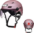 ILM Adult Bike Helmet with USB Rechargeable LED Front and Back Light Mountain&Road Bicycle Helmets for Men Women Removable Goggle Cycling Helmet E3-10L