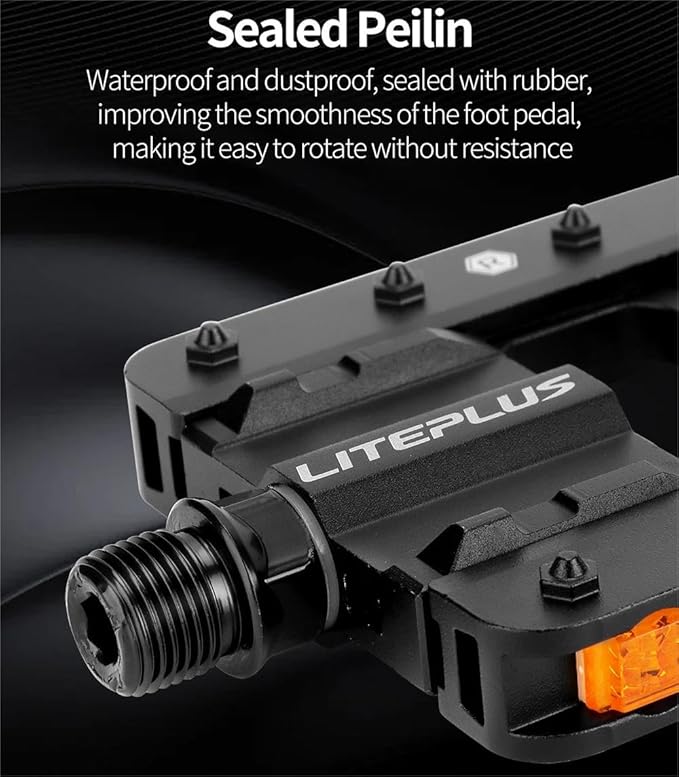Mountain Bike Pedals- Aluminum Alloy Road Bike Pedals- Folding Mountain Bike Pedals- Anti- Skid Nails Bicycle Pedals- Universal Fit Fooker Pedals 9/16" Compatible