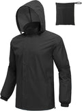 COOFANDY Men's Rain Jacket Waterproof Packable Raincoat Lightweight Rain Shell Hood Travel Golf Hiking Cycling Zip Pockets